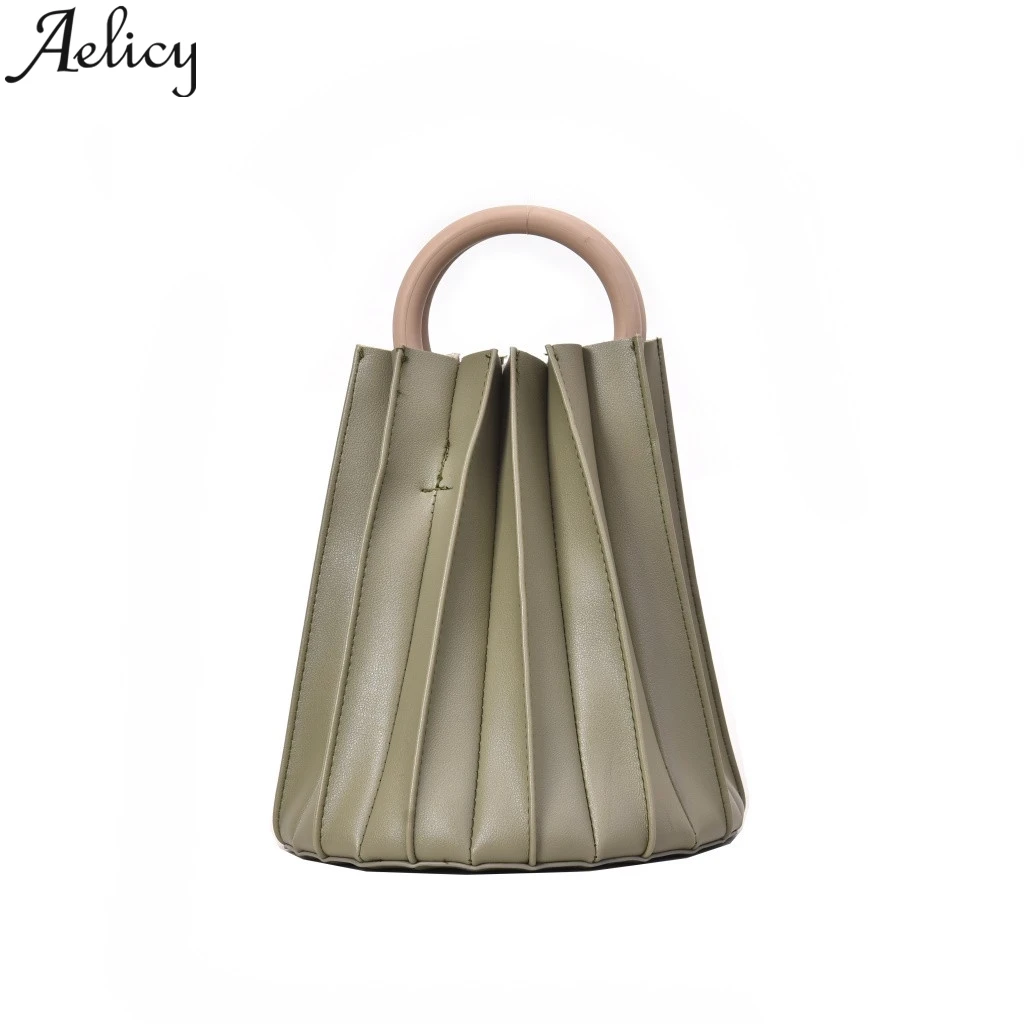 

Aelicy Bag Luxury Brand Handbags Handbags Designer Fashion Ladies Solid Color Large Capacity Pleated Leather Diagonal Package