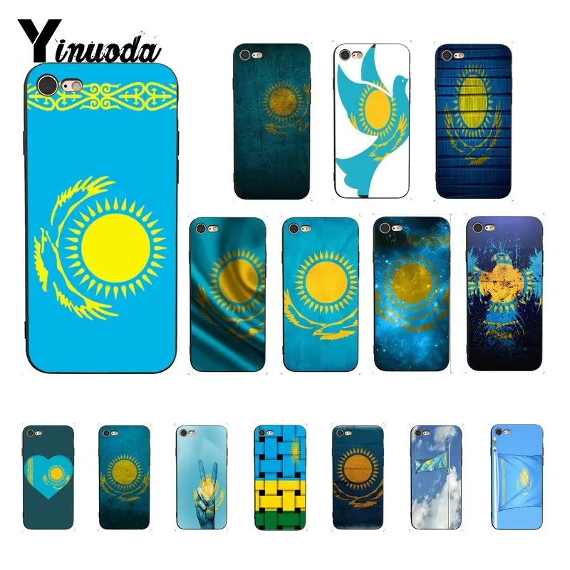 

Yinuoda Kazakhstan flag Cover Black Soft Shell Phone Case for iPhone 8 7 6 6S 6Plus X XS MAX 5 5S SE XR 10 Cases