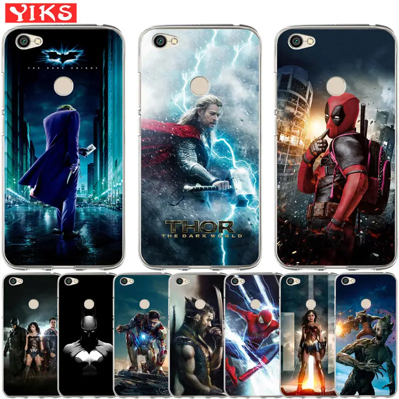 

Luxury Marvel Avengers Heroes For Xiaomi Redmi 3S 4X Mi 6 A1 5X Note 3 4 4X 5A 5 Plus Pro Prime Case Cover Etui Fundas Coque