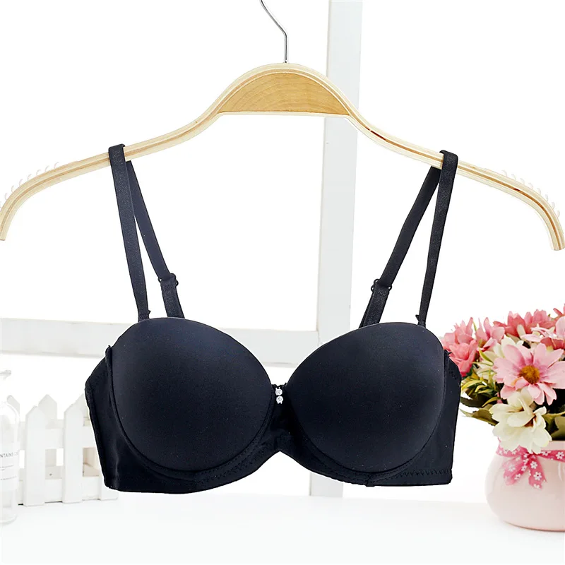 Coffee Seamless thicken cup Bra Solid Sexy Plunge T-shirt Underwear Women Push Up Bra Everyday Soft Lingerie wedding dress bra plus size bras Bras