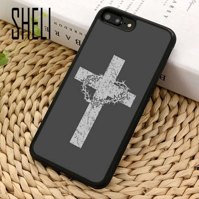 

SHELI Cross Bible Jesus Christ Christian design Phone Case Cover For iPhone 6 6S 7 8 X XR XS max 5 5S Galaxy S7 edge S8 S9 Plus