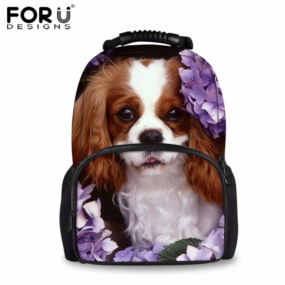 

FORUDESIGNS Animal Dog Charles Printed Children School Bags Large School Backpacks Book Bags for Kids Girls Schoolbags Bolsa Bag