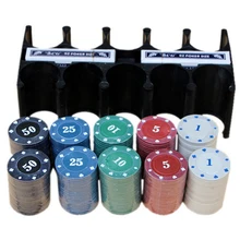 24*12*11 CM Texas Hold’em Poker Set Boxed 200 Poker Chip+2 Poker+ 1 Table cloth+3 Blind For Entertainment With Box and Rack