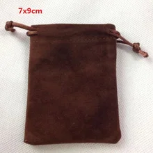 Высокое качество 7x9 см шнурок черный/синий/красный/коричневый Двусторонняя бархатная сумка ювелирные изделия упаковка Рождественский подарок сумки 50 шт./лот