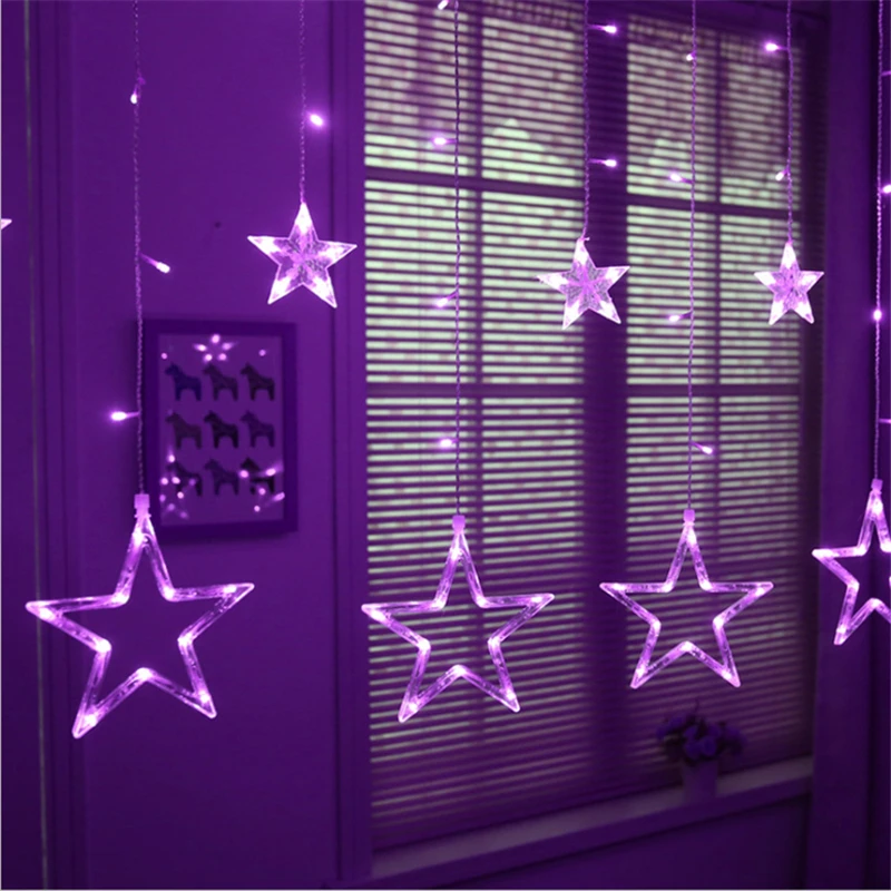 Pentagram curtain string light (5)