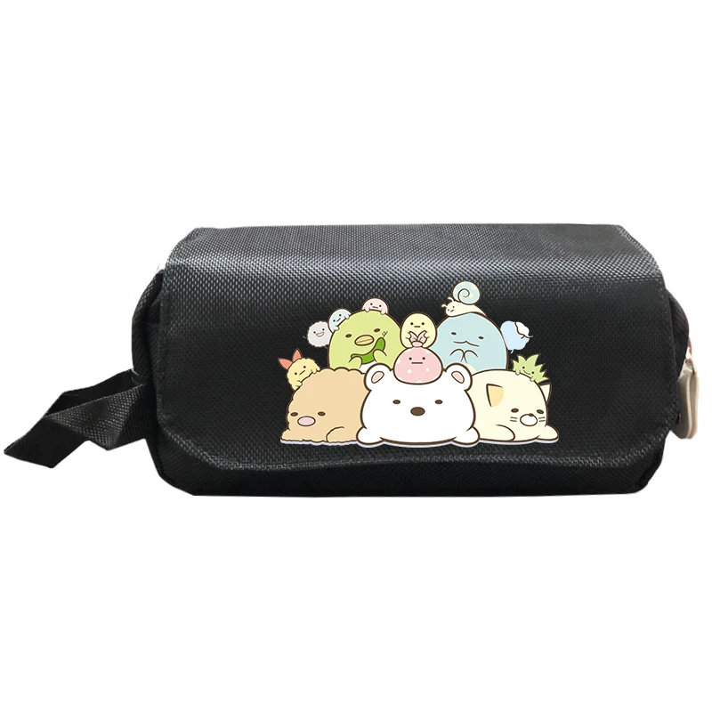 Sumikko Pusheen косметический Чехол, двухслойная Сумка-карандаш, Детские Мультяшные сумки для хранения, кошелек для мальчиков и девочек, товары для начальной школы