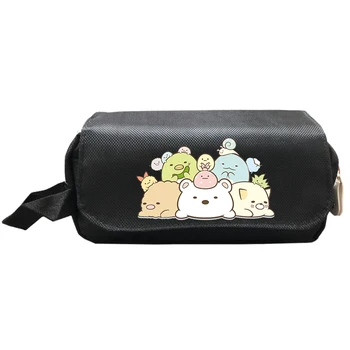 

Sumikko Pusheen Cosmetic Case Double Layer Pencil Bag Children Cartoon Storage Bags Purse Boys Girls Primary School Supplies