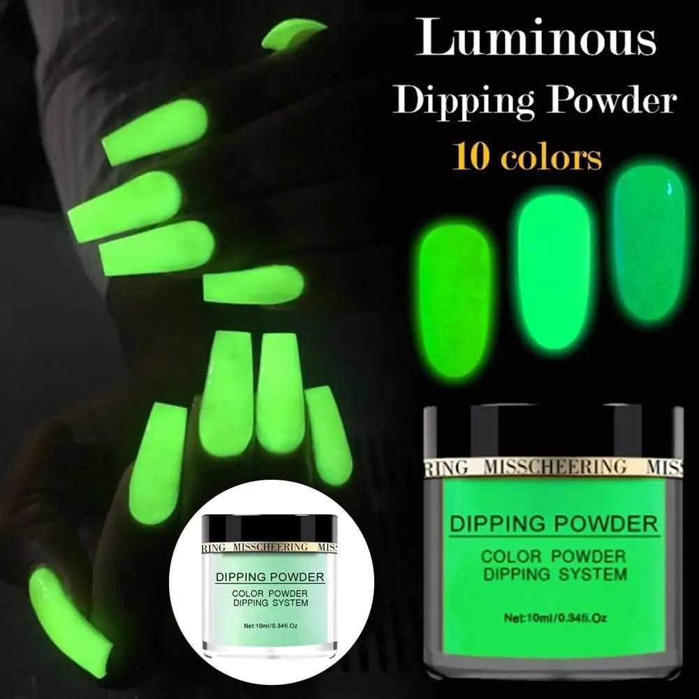 

HOT SALE! Luminous Nail Art Dipping Powder Glowing Acrylic UV Gel Manicure Decoration