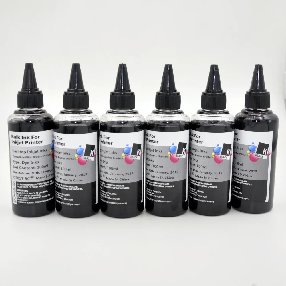 600ml Black Special Refill Dye Ink Kit for Brother Inkjet Printer CISS