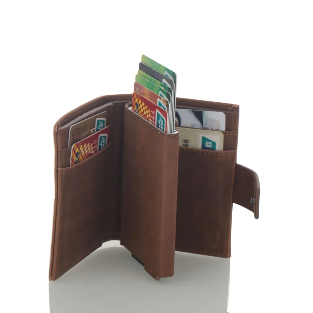 

2019 Automatically Slide Cardholder ID Bank Card holders Coin Purses Rfid Credit Card Case Protector for Men Women Money Bag