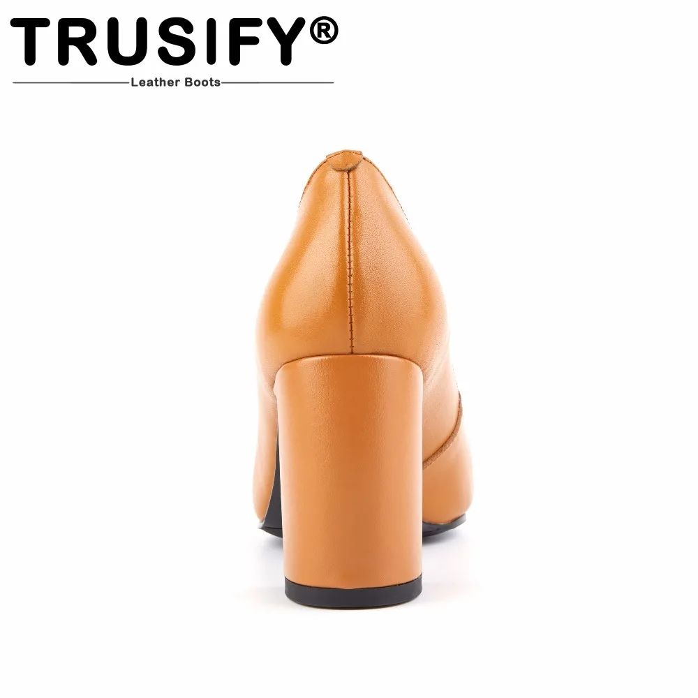 Trusify 2018 ohdefeat острый носок телячья кожа дамы 7.5 см офисная одежда элегантный