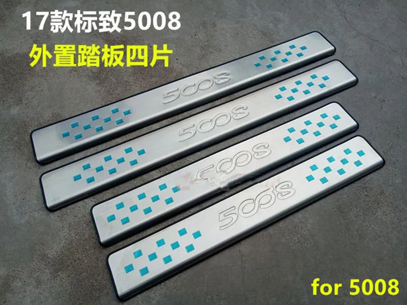 Car styling for Peugeot 5008- Car-covers stainless steel Scuff Plate/Door Sill Door Sill pedal bienvenidos