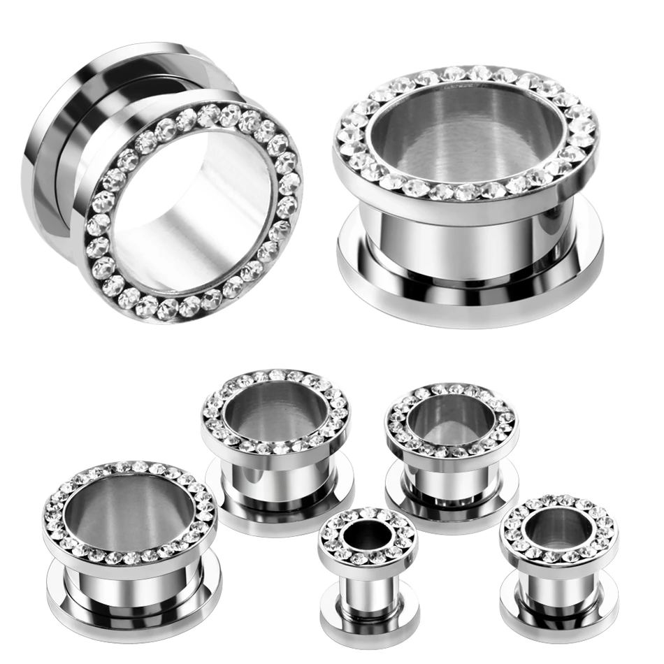 Xpircn Stainless Steel Screw Tunnel Gauge Earring Expander Stretching Kit
