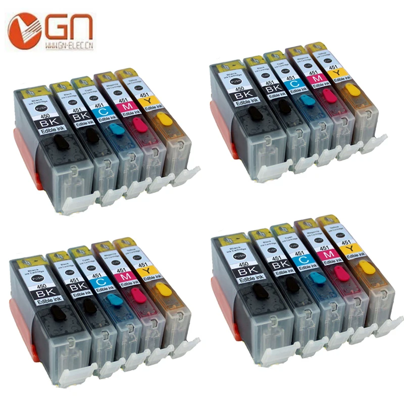 GN 20 шт. PGI450 CLI451 PGI 450XL CLI 451XL картридж со съедобными чернилами для canon Pixma MG5440 MG5450 iP7240