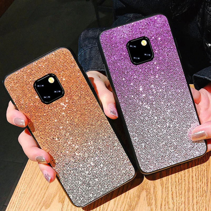 

For Huawei P8 P9 P10 P20 Nova 2S 3 3i Mate 10 20 Honor 7A 7C 7X 8 8C 8X 9 9i 10 Plus Pro Lite 2017 Gradient Glitter Case Cover