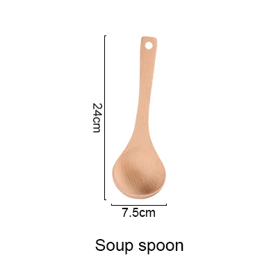 Бука без Краски ложка для риса природной среды здоровья большая ложка для каши простой и Творческий ложка - Цвет: soup