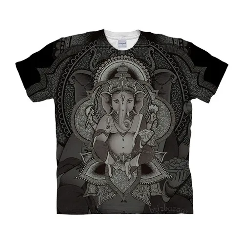 Ganesha By Brizbazaar художественная Футболка мужская футболка с принтом Футболка с изображением животного 3d Забавный Топ аниме Camiseta короткий рукав Уличная одежда - Цвет: TX967
