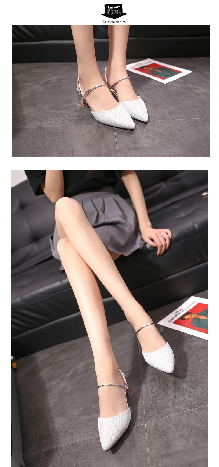 Женские тапочки; обувь без шнуровки; пикантная женская обувь на среднем каблуке; Chaussure; Рабочая обувь; весенняя обувь; босоножки; V106