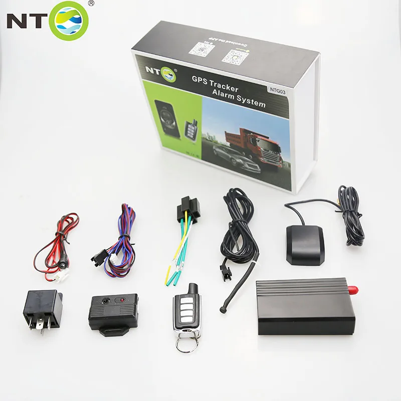 gps tracker car keyless entry system alarm system with one remote lock unlock / vibration alarm/ remote fuel cut by app NTG03