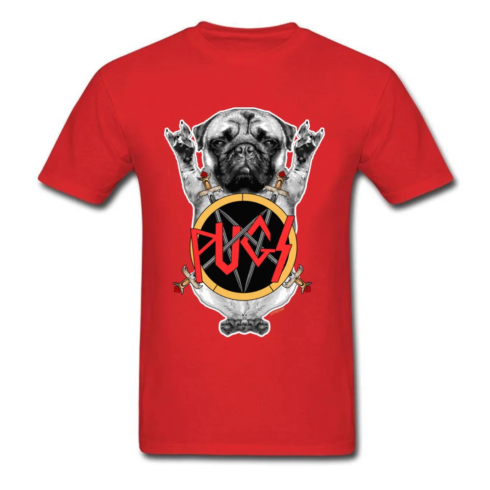 Crewneck SLAYPUG Cotton Men T-Shirt comfortable Short Sleeve Tees Classic Fitness Tight Top T-shirts Wholesale SLAYPUG red