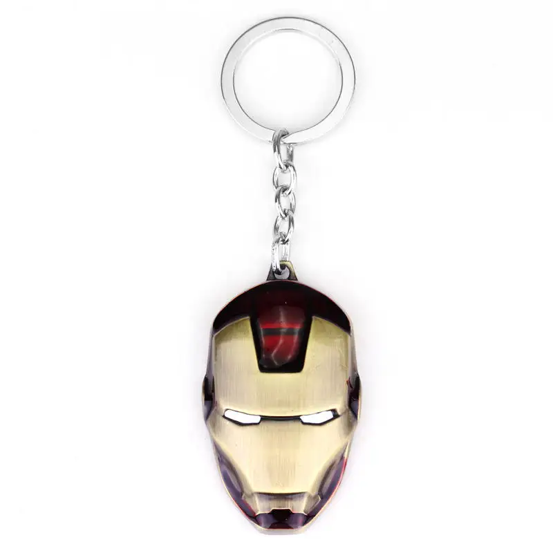 Movie Superhero los Vengadores Iron Man máscara Metal llavero llaveros colgante accesorios cadena dominante chaveiro llaveros para los Fans