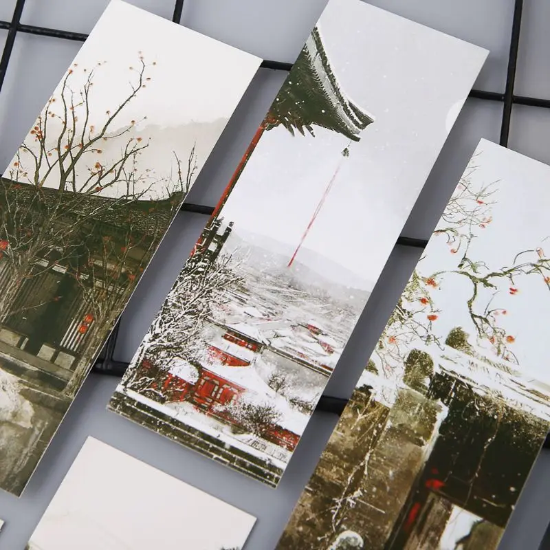 30 шт. творческий Китайский стиль бумажные закладки Живопись карты Ретро красивые закладки в коробке памятные подарки