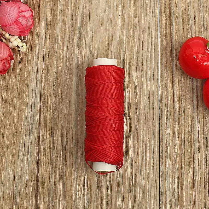 Прочный 50 метров 0,45 мм кожаный шнур для шитья вощеная нить для DIY инструмент для рукоделия ручная строчка многоцветная нить для шитья - Цвет: Red