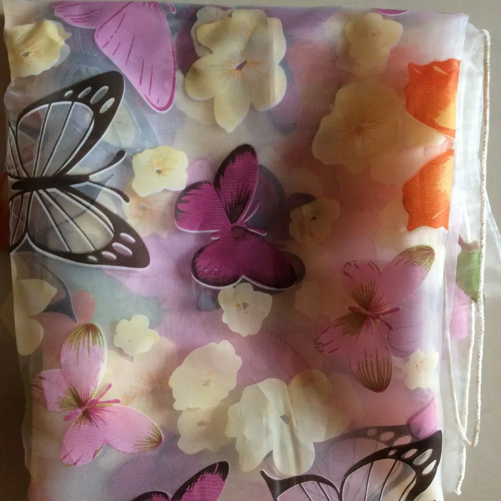 

5 meters a lot butterfly flower pattern curtains tulle fabric wholesale