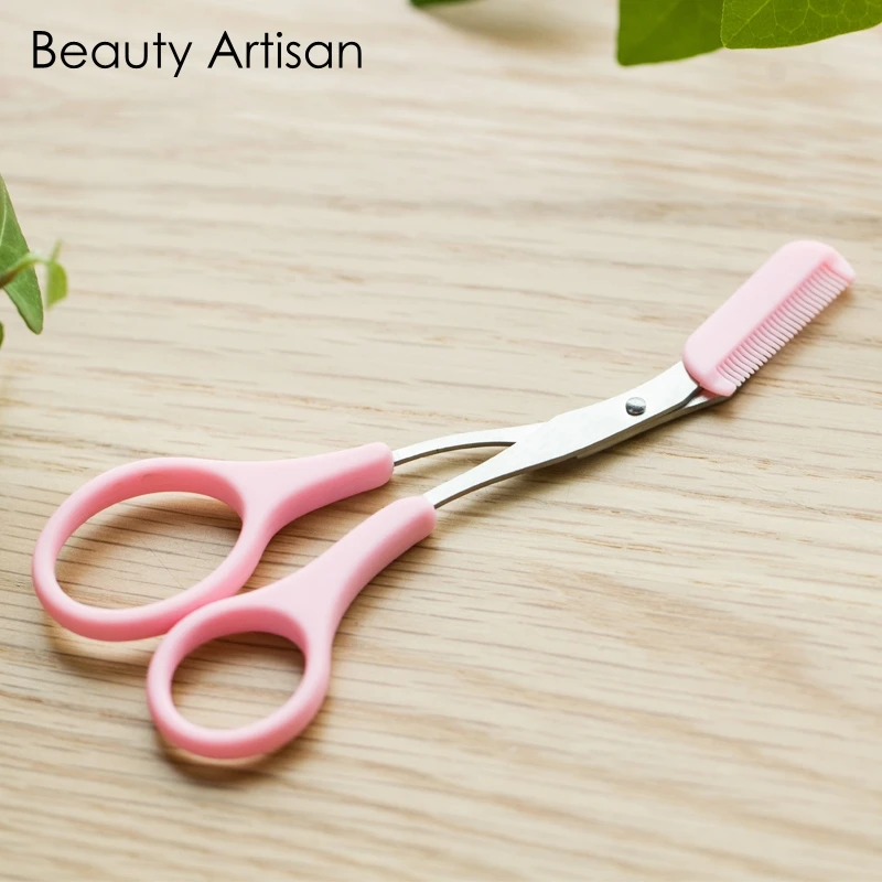 Eyebrow Trimmer Scissors With Comb Lady Woman Men Hair Removal Grooming