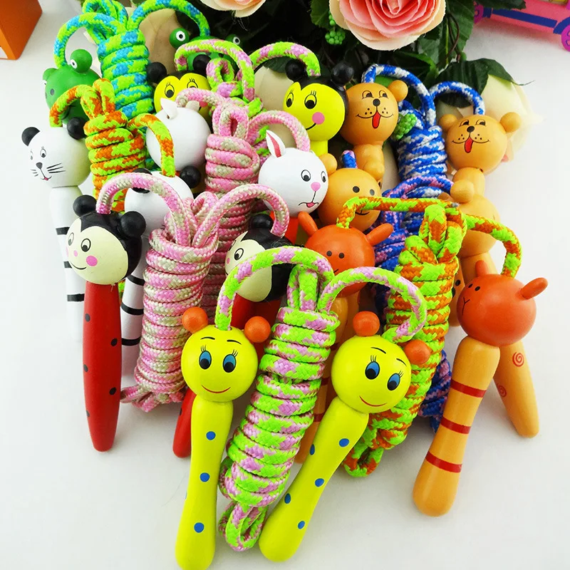 

Animal Skipping Rope Wood Handle Children Kid Fitness Equipment Training Practice Speed Jump Ropes Corda Pular Gym