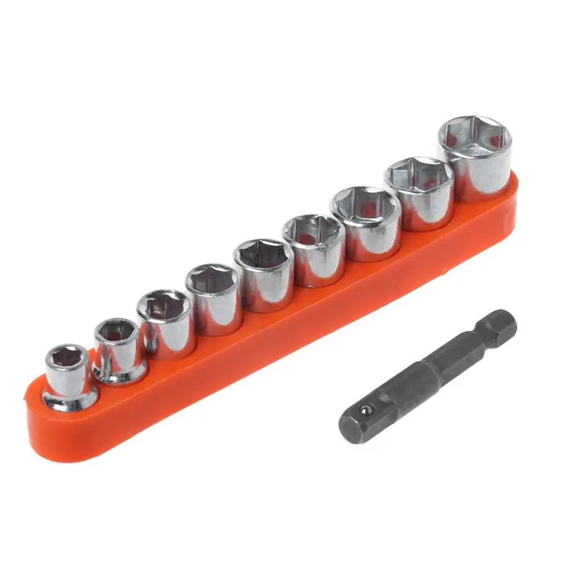 

9Pcs/Set Wrench Hexagon Head DIY Fix Repair Hand Tool 5-13mm Socket Adapter Set Home Auto Car Bicycle