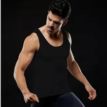 Мужской жилет, Корректирующее белье для похудения, компрессионный корсаж, триммер для талии, формирователь, мужской бодибилдинг, повседневная безрукавная футболка, одежда для тренировок