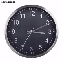 Homingdeco 12 Inch Quartz Silent Wall Clock Stainless Steel Numerals Simple Office Living Study Room Wall Clock Home Decor