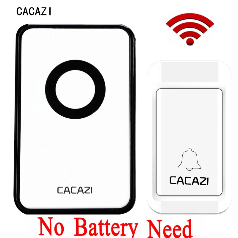 

CACAZI 1 Receiver No Battery Door bell 120 meters operating range wireless doorbell 38 ringtones battery-free door ring