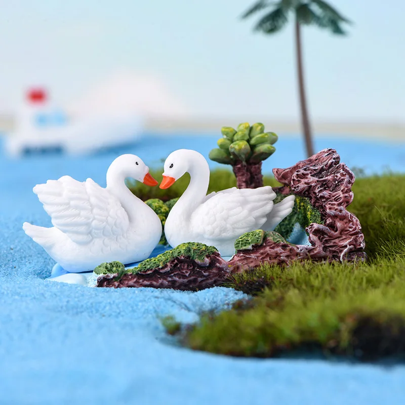 3 шт./компл. Micro кролик Лебедь Рождество миниатюрная фигурка украшения набор «сделай сам» для Цветущий сад небольших растений украшения