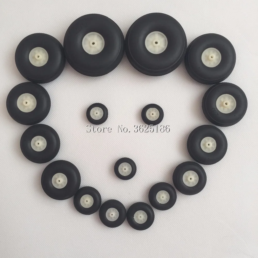 

2Pcs/lot Tail Wheel Rubber PU Plastic Hub 1" - 3.5" Inch For RC Airplane Replacement Parts Wholesale