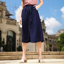 Летняя мода дамы большой размер; элегантные юбки середины CARF юбки плюс размер Одежда Сплит конец юбка L-XXXXXL