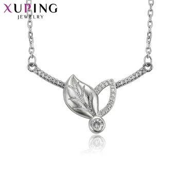 

Xuping New Arrival Fashion Synthetic Cubic Zirconia Leaf Style Necklace for Women Jewelry Valentine's Day Gifts 44593