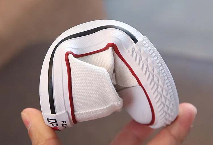 Claladoudou 13.5-18.5CM Kids Casual Shoes Red White Black Children Unisex Canvas Shoes Toddler Breathable Sports Shoes For Baby