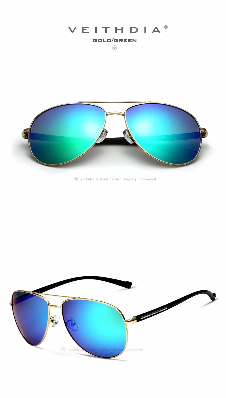 Бренд VEITHDIA, дизайнерские модные мужские солнцезащитные очки унисекс, поляризованные зеркальные Винтажные Солнцезащитные очки, мужские очки для мужчин/женщин 2708