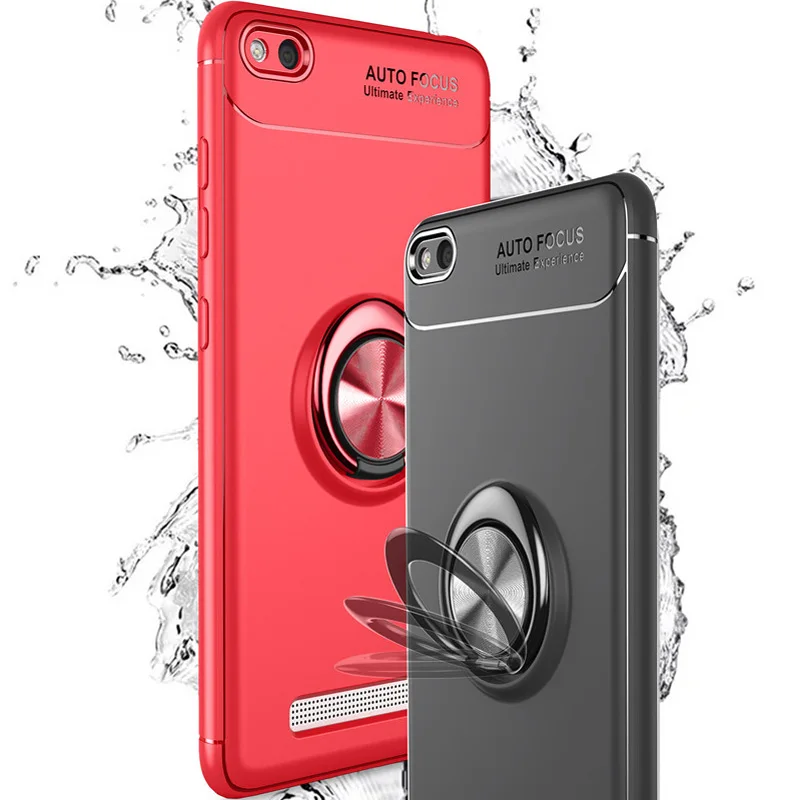 

Luxury High Quality Anti-knock Soft Silicone Back Cover Case For Xiaomi Redmi 4A With Color Ring Bracket