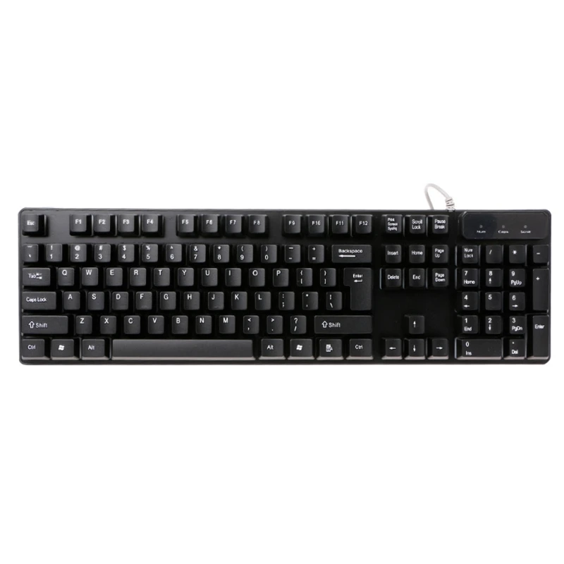 

104 Key Rainbow Backlit Wired Keyboard Suspension Cap Rainbow Backlit Mechanical Feel USB Wired Gaming Keyboard