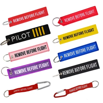 

Remove Before Flight Key Chain Red Embroidery customize Keychain Keyring For Aviation Gifts Key Fob Key Tags Label sleutelhanger