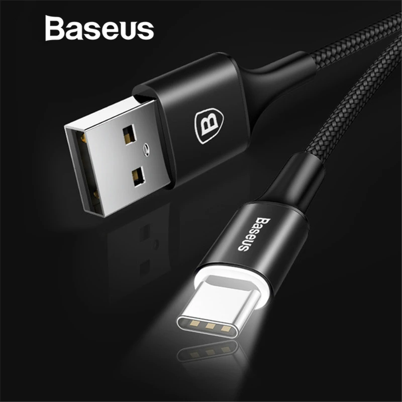 Baseus USB Type C Cable For Samsung Galaxy S9 S8 Note 8 Plus Fast Charging Cable For Xiaomi Mi 5 Oneplus 6 USB Type-C Cable Baseus USB Type C Cable For Samsung Galaxy S9 S8 Note 8 Plus Fast Charging Cable For Xiaomi Mi 5 Oneplus 6 USB Type-C Cable