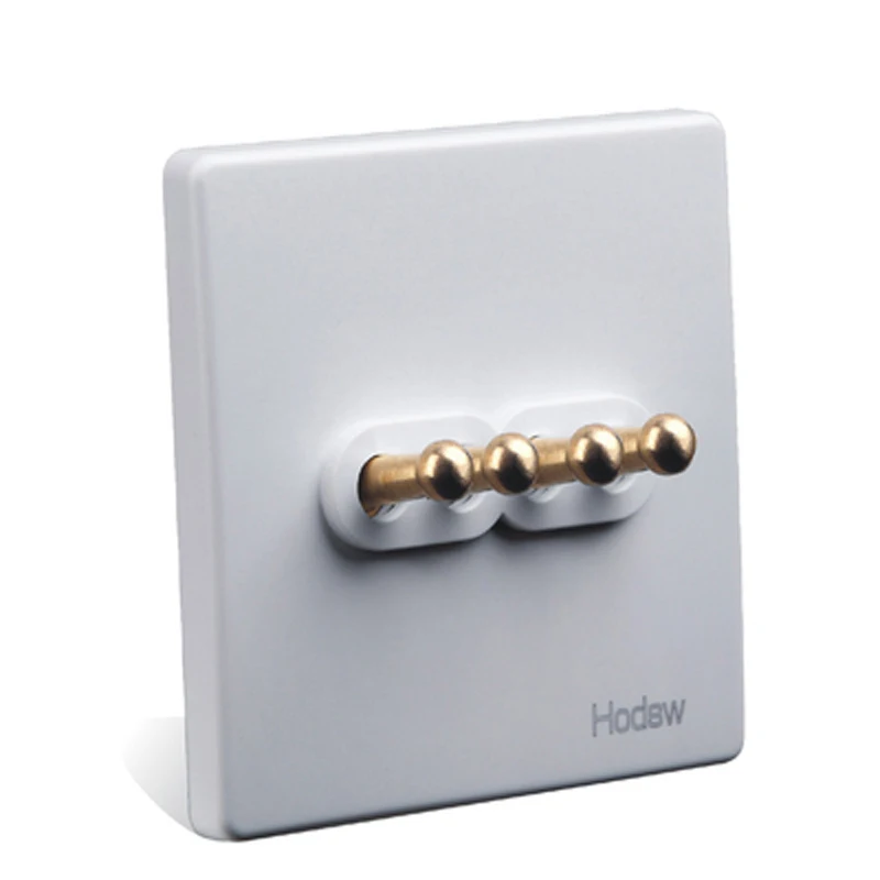  1-4 Gang White Toggle Lamp Switch Outlet Brass Lever Single Dual Control Retro Light Switch Wall Po - 32976150114