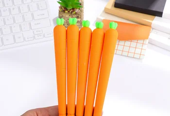 

2pcs Carrot gel pen for writing stationery canetas escolar material Promotional Gift Stationery office school supplies papelaria