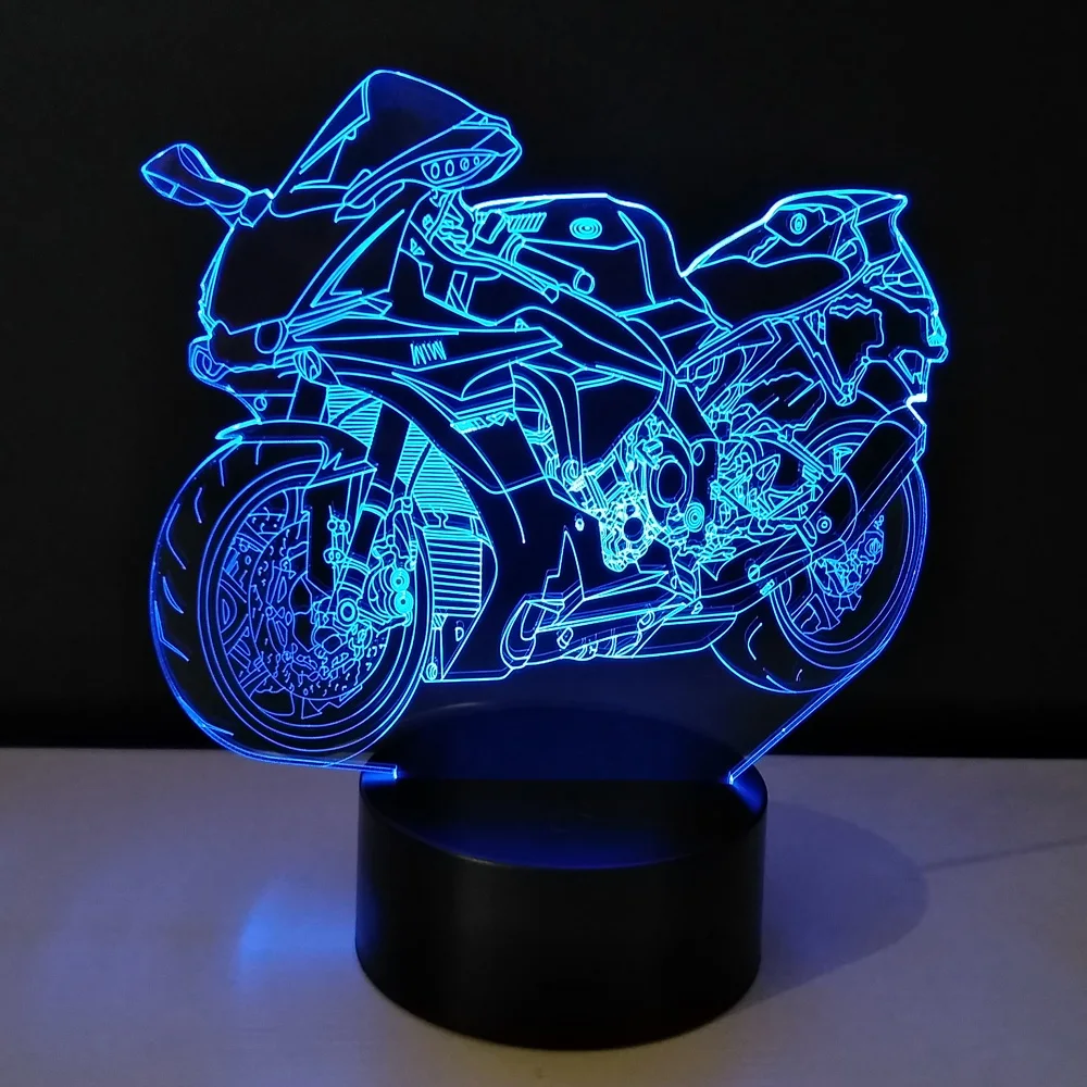 

3d bulbing light toys Motorcycle LED Night Light Color Changeable Table Lamp Methacrylate plate children's nightlight Lamparas