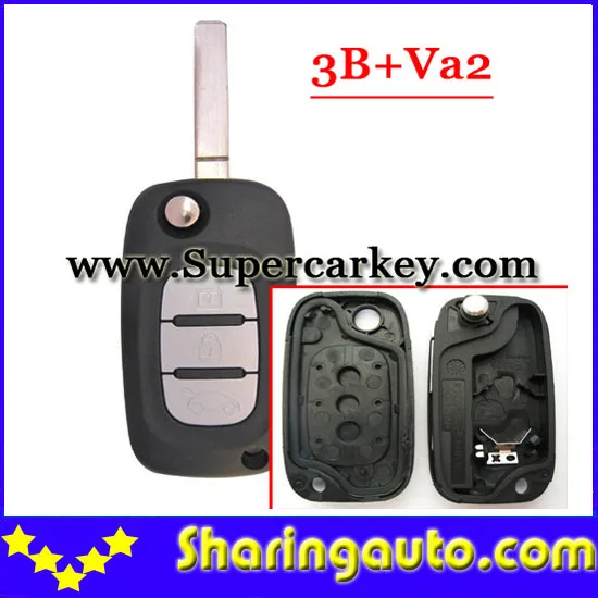 

Free shipping 3 Button Flip Remote Key Case for Reanult 5pc/lot