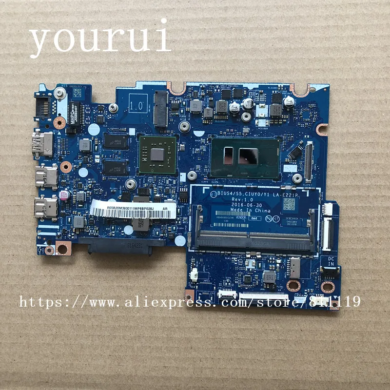 yourui  For Motherbaord 310-14IKB 510-14IKB For Lenovo Laptop BIUS4S5  CIUY0Y1 LA-E221P  Mainboard  with i7-7500u CPU Tested