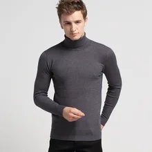 Мужские свитера Env, мужские свитера, повседневный облегающий вязаный свитер, зимние свитера, одноцветные пуловеры с длинным рукавом и воротником под горло